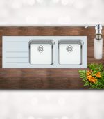 سینک شیشه ای سفید بیمکث