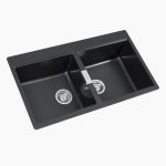 سینک گرانیتی دو لگنه مشکی 200 گرانیکو