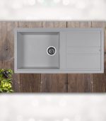 سینک گرانیتی تک لگن بزرگ شاین 521 نقره ای