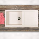 سینک گرانیتی تک لگن بزرگ 521 سفید شاین