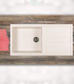 سینک گرانیتی تک لگن بزرگ 521 سفید شاین