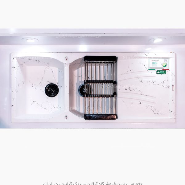 سینک گرانیتی گرانیکو g860 سفید رگه مشکی