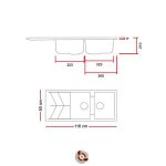 الگوی برش سینک گرانیتی سفید گرانیکو مدل 800