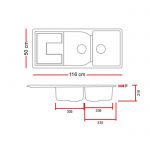 الگو برش سینک گرانیتی گرانیکو 850