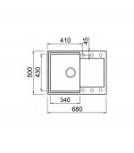 الگوی برش سینک گرانیتی الیچی 135 easy