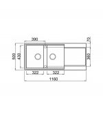 الگوی برش سینک گرانیتی الیچی 500 easy
