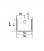 الگوی برش سینک گرانیتی الیچی Quadra 105
