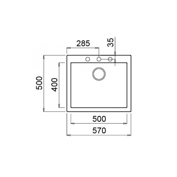 الگوی برش سینک گرانیتی الیچی Quadra 105