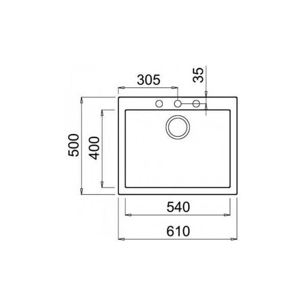الگوی برش سینک گرانیتی الیچی Quadra 110