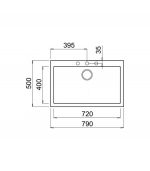 الگوی برش سینک گرانیتی الیچی Quadra 130