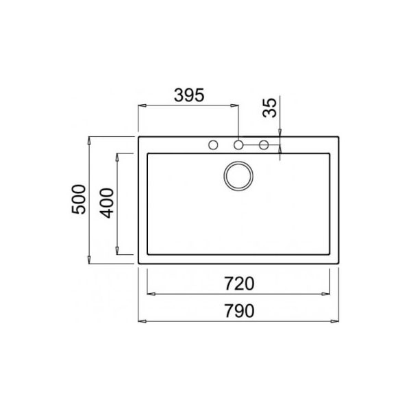 الگوی برش سینک گرانیتی الیچی Quadra 130