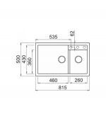 الگوی برش سینک گرانیتی الیچی Quadra 440