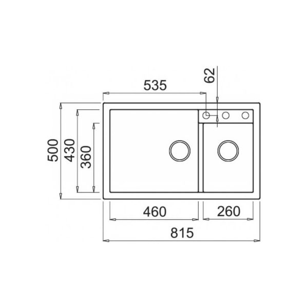 الگوی برش سینک گرانیتی الیچی Quadra 440