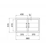 الگوی برش سینک گرانیتی الیچی اسمارت 450