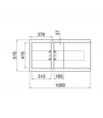 الگوی برش سینک گرانیتی الیچی اسمارت 475
