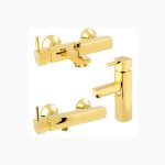 ست شیرآلات شودر مدل یونیک طلایی براق