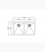 الگوی برش سینک کورین لتو مدل tm-08 زیر صفحه ای