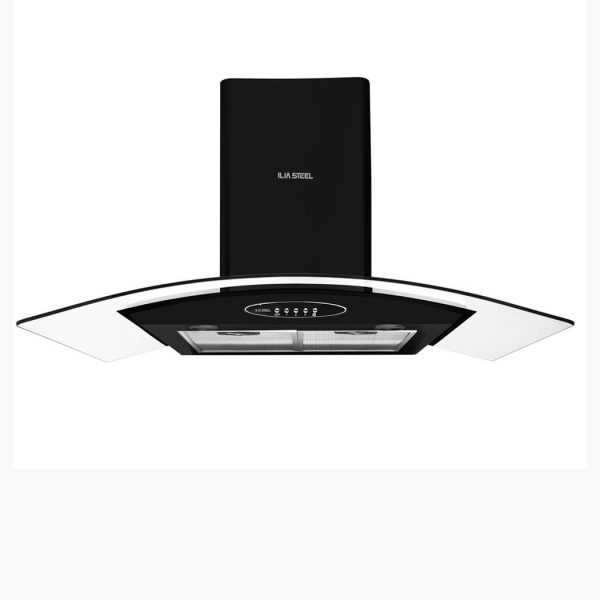 هود ایلیا استیل مدل پردیس مشکی شومینه ای