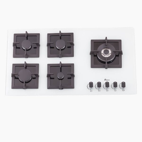 اجاق گاز شیشه ای سفید بیمکث مدل MG0040