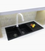 cm 960 سینک گرانیتی مشکی رگه سفید