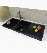 900 سینک گرانیتی ونسی مشکی طلایی