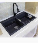 سینک گرانیتی دو لگن بدون سینی نوک مدادی