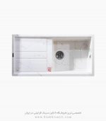 سینک گرانیتی ونسی 320 سفید رگه طلایی