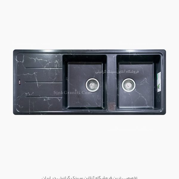 سینک گرانیتی ونسی 870 مشکی رگه سفید