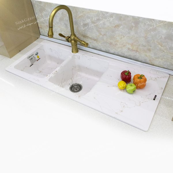 ونسی سینک گرانیتی 940 سفید رگه طلایی