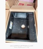 سینک گرانیتی مشکی رگه سفید ونسی