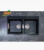 سینک گرانیتی دو لگن بدون سینی SMT