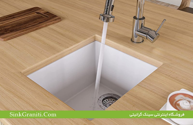 سینک سفید تک لگن گرانیتی