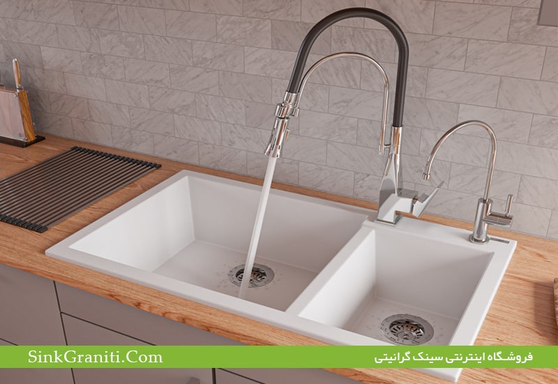 سینک ظرفشویی سفید گرانیتی