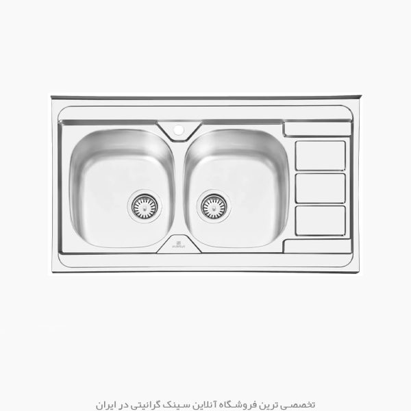 سینک روکار پرنیان استیل 1117 فروشگاه سینک گرانیتی